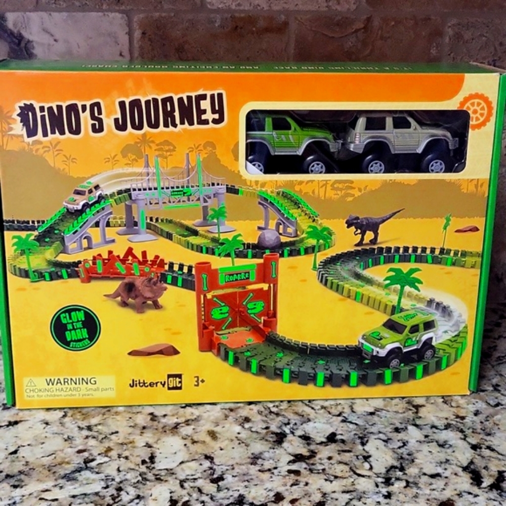 Dino's Journey Glow in the Dark Dinosaur Track Set
